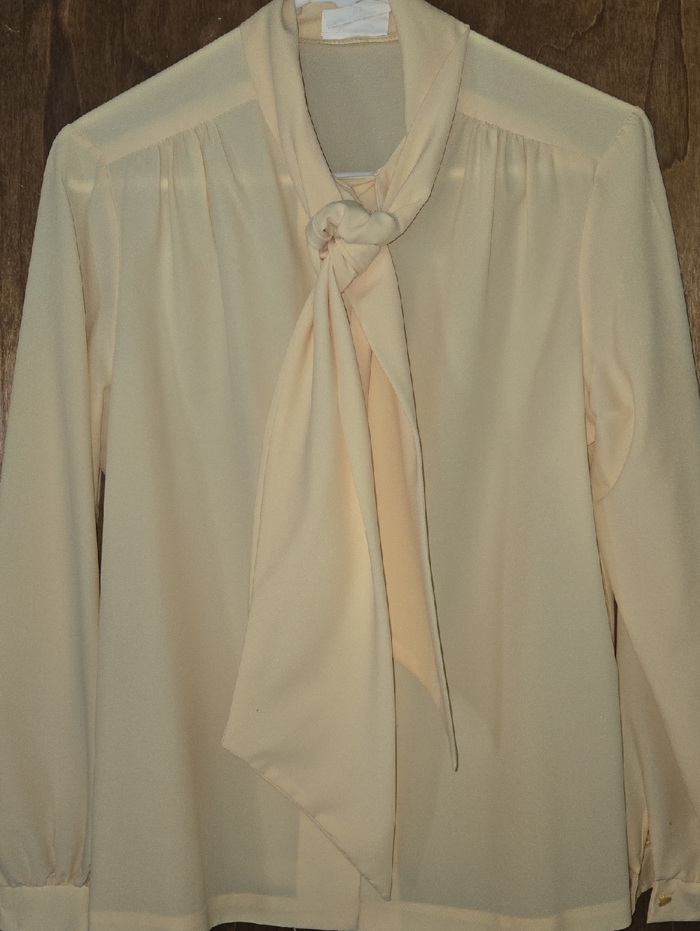 Vintage Yellow  Tie-Neck Blouse
